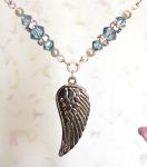 Light Sapphire Angel Wing Necklace