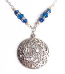 Mediterranean Blue Wheel Of Life Celtic Necklace
