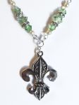 Sea Green Fleur De Lis Necklace