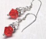 Sterling Silver Swarovski Crystal Earrings - Ruby