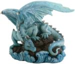 Blue Water Dragon On Rock Statue Blue Water Dragon On Rock Statue