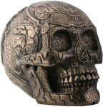 Bronze Aztec Skull Statue