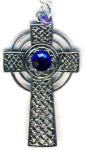 Celtic Gothic Cross Necklace With Crystal