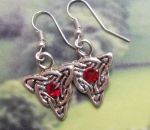 Celtic Wolfs Head Earrings With Crystals