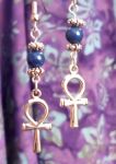 Egyptian Ankh Gemstone Earrings