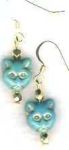 Black Cat Earrings - Turquoise