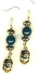 Egyptian Scarab Gemstone Earrings