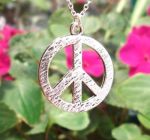 Hammered Peace Sign - Large Jewelry Pendant Hammered Peace Sign - Large Jewelry Pendant