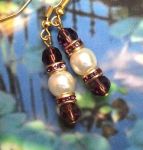 Amethyst And Pearl Wedding Earrings