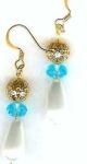 Aqua Renaissance Pearl Drop Earrings