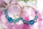 Aquamarine Crystal Hoop Earrings