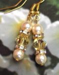 Jonquil And Pearl Wedding Earrings