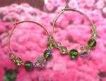 Peridot Crystal Hoop Earrings