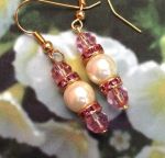 Rose And Pearl Wedding Earrings