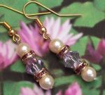 Tanzanite And Pearl Wedding Earrings