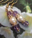 Tanzanite And Pearl Wedding Earrings