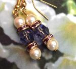 Tanzanite And Pearl Wedding Earrings