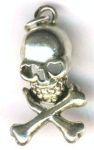 Heart Eyes Skull And Crossbones Pendant - Med.