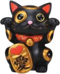 Black Maneki Neko Good Luck Statue