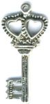 Medium Ornate Heart Key Jewelry Pendant