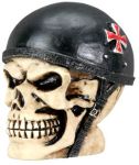 Small Biker Skull Figurine